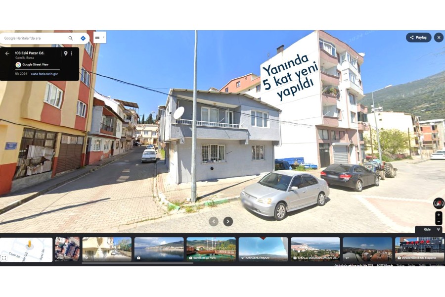 Gemlk Osmaniye Mahallesinde Kiralıcılı Köşe Bina + Ek Arsa Bir Arada Satılık!